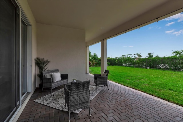 4869 Antrim Dr, Sarasota, FL 34240 - view of patio / terrace with an outdoor living space