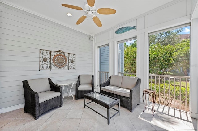 315 Sapphire Lake Dr Unit 101, Bradenton, FL 34209 - sunroom / solarium featuring plenty of natural light, ceiling fan, and outdoor lounge area