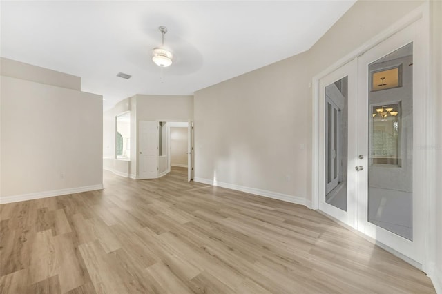 5103 Twin Creeks Dr, Valrico, FL 33596 - spare room featuring a ceiling fan and light wood-style floors