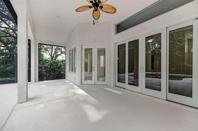 5103 Twin Creeks Dr, Valrico, FL 33596 - view of patio / terrace with french doors and ceiling fan
