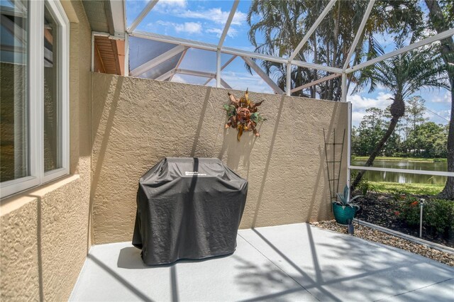 8579 54th Avenue Cir E, Bradenton, FL 34211 - unfurnished sunroom with a water view