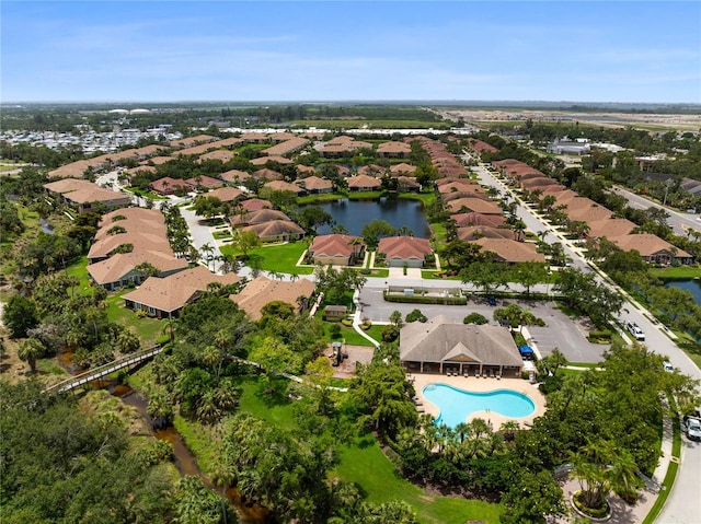 7403 Hamilton Rd, Bradenton, FL 34209 - aerial perspective of suburban area with a large body of water and a pool area