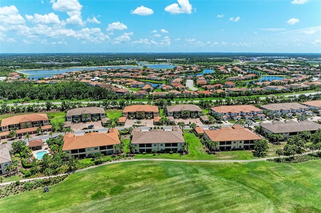13609 Messina Loop Unit 104, Bradenton, FL 34211 - aerial view of residential area featuring a golf club and a nearby body of water
