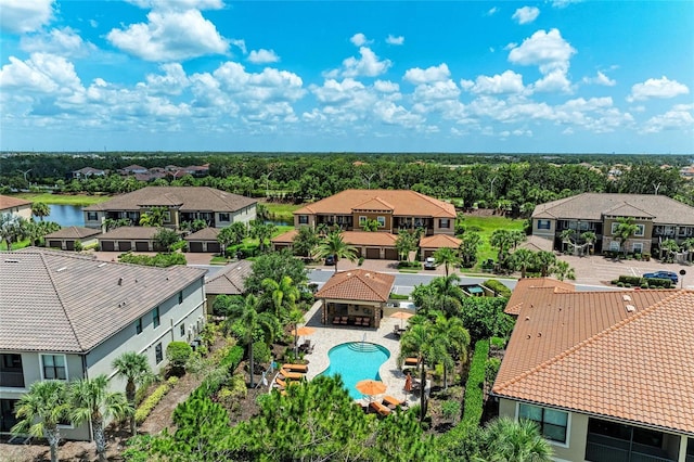 13609 Messina Loop Unit 104, Bradenton, FL 34211 - aerial perspective of suburban area with a pool