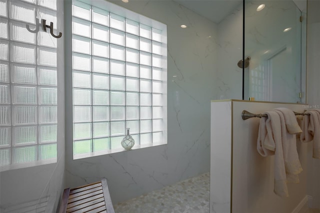 7952 Hampton Ct, University Park, FL 34201 - bathroom with a marble finish shower