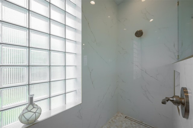 7952 Hampton Ct, University Park, FL 34201 - bathroom featuring a marble finish shower