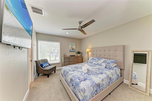 3903 Bayside Dr, Bradenton, FL 34210 - bedroom featuring carpet floors, baseboards, and a ceiling fan