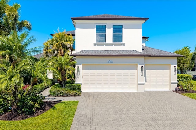 826 Honeyflower Loop, Bradenton, FL 34212 - view of front of property with decorative driveway, a garage, and stucco siding