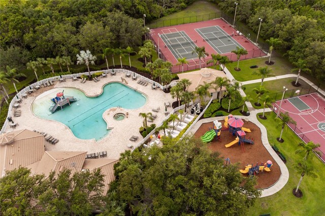 826 Honeyflower Loop, Bradenton, FL 34212 - aerial view of a pool