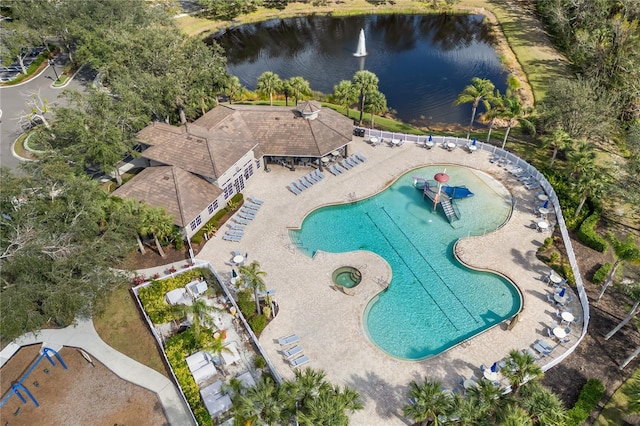 826 Honeyflower Loop, Bradenton, FL 34212 - aerial view of property and surrounding area with a nearby body of water and a pool area