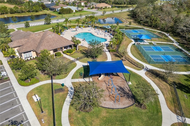 826 Honeyflower Loop, Bradenton, FL 34212 - bird's eye view of a nearby body of water and a pool