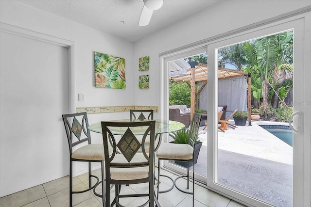 6731 Washington Pl, Bradenton, FL 34207 - tiled dining room with ceiling fan