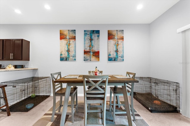 4644 Vignette Way, Sarasota, FL 34240 - dining area featuring light carpet and recessed lighting