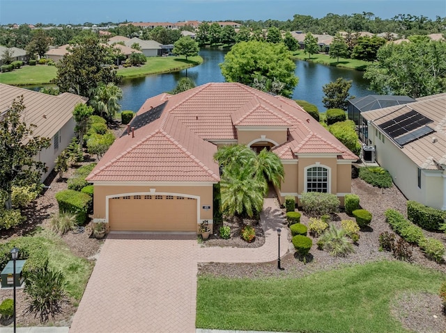 673 Crane Prairie Way, Osprey, FL 34229 - aerial perspective of suburban area featuring a large body of water
