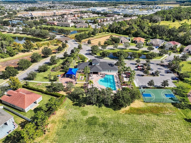 11324 77th St E, Parrish, FL 34219 - aerial view of residential area with a pool and a nearby body of water