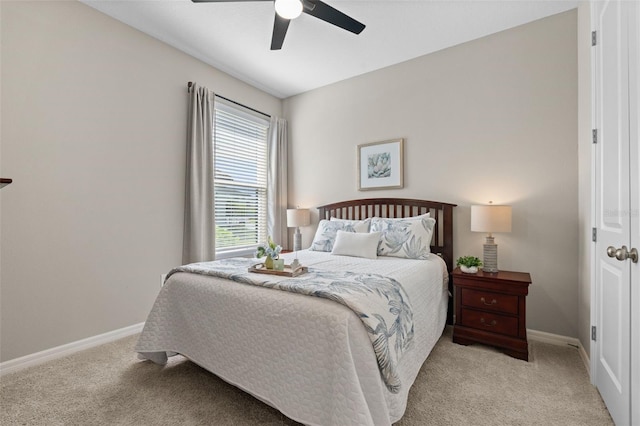 15316 Shady Palms Ln, Nokomis, FL 34275 - bedroom featuring light carpet and a ceiling fan