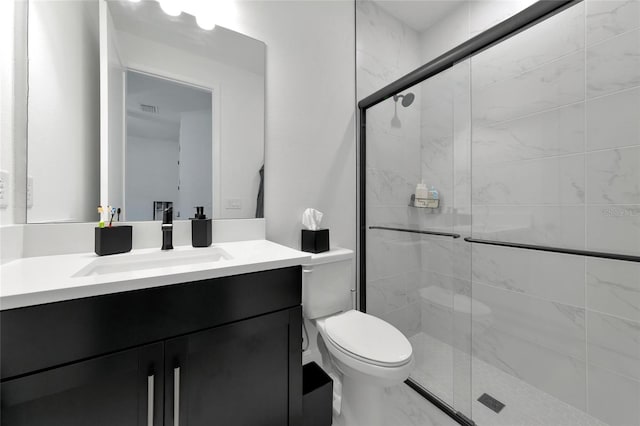 17333 Savory Mist Cir, Bradenton, FL 34211 - bathroom featuring vanity, toilet, and a stall shower