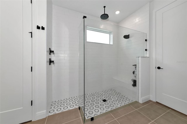 17333 Savory Mist Cir, Bradenton, FL 34211 - full bathroom featuring a tile shower and tile patterned floors