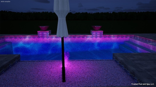 17333 Savory Mist Cir, Bradenton, FL 34211 - pool at night featuring an outdoor pool