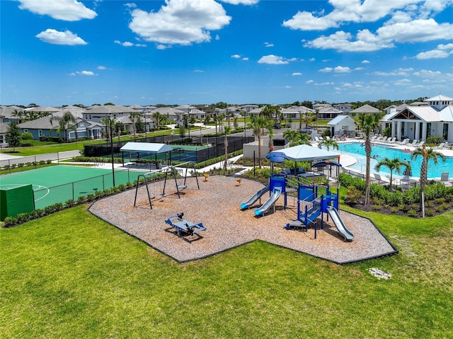 17333 Savory Mist Cir, Bradenton, FL 34211 - community play area with a residential view and a community pool