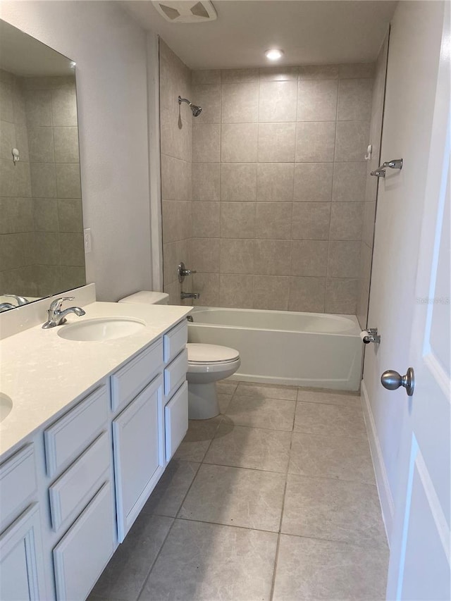 1710 Summer Rose Dr, Mount Dora, FL 32757 - full bathroom with tile patterned flooring, double vanity, and tub / shower combination