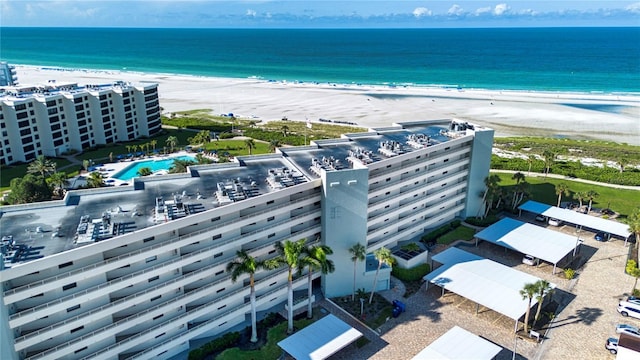 5750 Midnight Pass Rd Unit 203, Sarasota, FL 34242 - aerial view of waterfront with a beach and a pool area