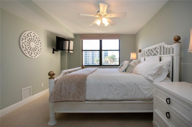 5750 Midnight Pass Rd Unit 203, Sarasota, FL 34242 - bedroom with dark carpet and ceiling fan