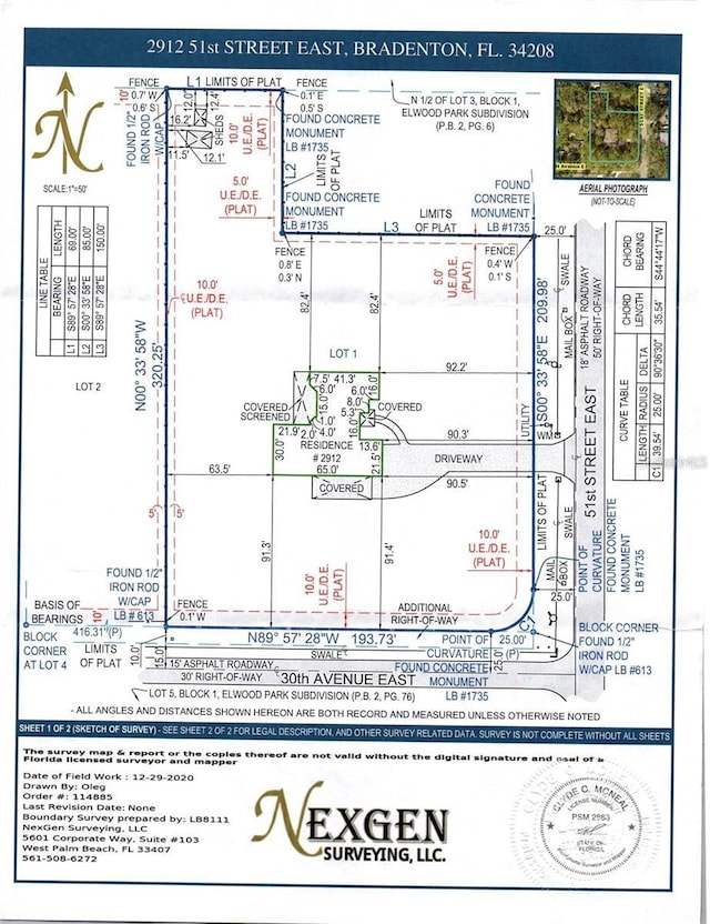2912 51st St E, Bradenton, FL 34208 - survey map / technical document