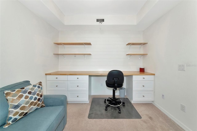 5604 Palmer Cir Unit 103, Bradenton, FL 34211 - office space featuring built in study area, light carpet, and a tray ceiling