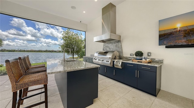 14665 Como Cir, Lakewood Ranch, FL 34202 - view of patio / terrace featuring area for grilling and a water view