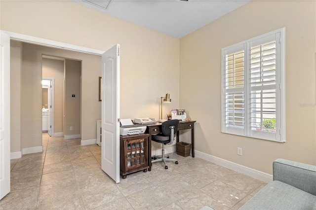 2070 Crystal Lake Trl, Bradenton, FL 34211 - office featuring tile patterned floors and ceiling fan