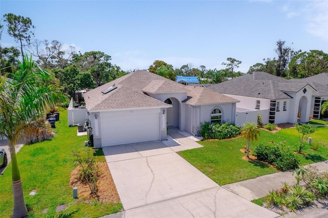 5410 Matthew Ct, Sarasota, FL 34231 - view of front of house featuring stucco siding, a garage, concrete driveway, and roof with shingles