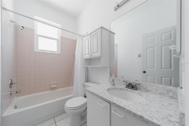 5410 Matthew Ct, Sarasota, FL 34231 - bathroom featuring shower / tub combo, vanity, and tile patterned flooring