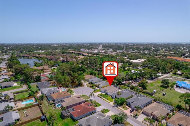 5410 Matthew Ct, Sarasota, FL 34231 - aerial overview of property's location with nearby suburban area and a large body of water
