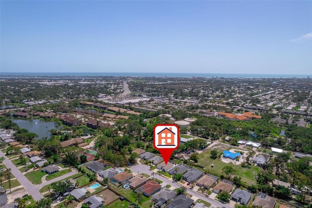5410 Matthew Ct, Sarasota, FL 34231 - aerial overview of property's location with a nearby body of water and nearby suburban area