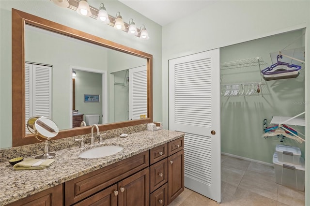 4637 Willow Wood Cir Unit 44, Sarasota, FL 34241 - full bathroom with vanity and tile patterned floors