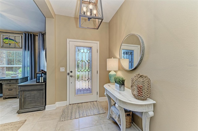 5307 65th Ter E, Ellenton, FL 34222 - foyer entrance featuring a chandelier and baseboards