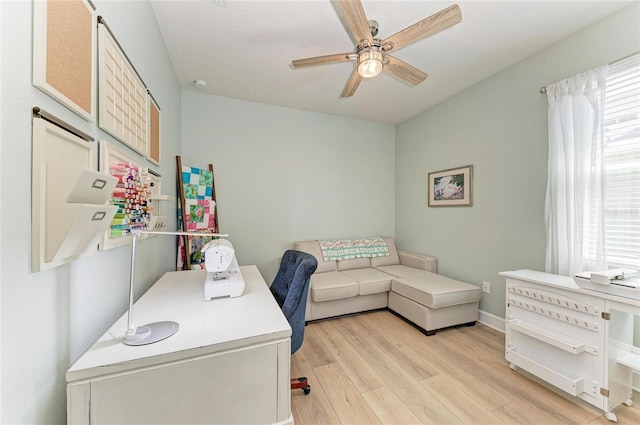 5307 65th Ter E, Ellenton, FL 34222 - office space with a ceiling fan, light wood finished floors, and baseboards