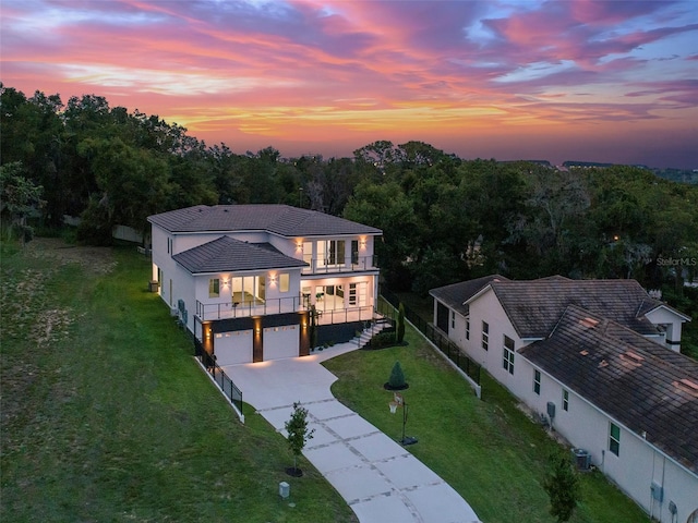 1841 Moorings Ct, Clermont, FL 34711 - aerial view at dusk