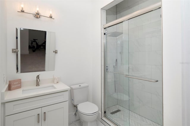 1841 Moorings Ct, Clermont, FL 34711 - full bathroom featuring a shower stall, vanity, and marble look tile flooring