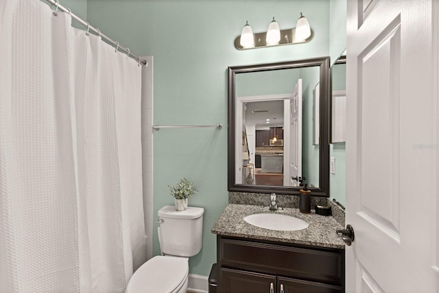 4617 Garden Arbor Way, Bradenton, FL 34203 - full bathroom with toilet, vanity, and a shower with curtain