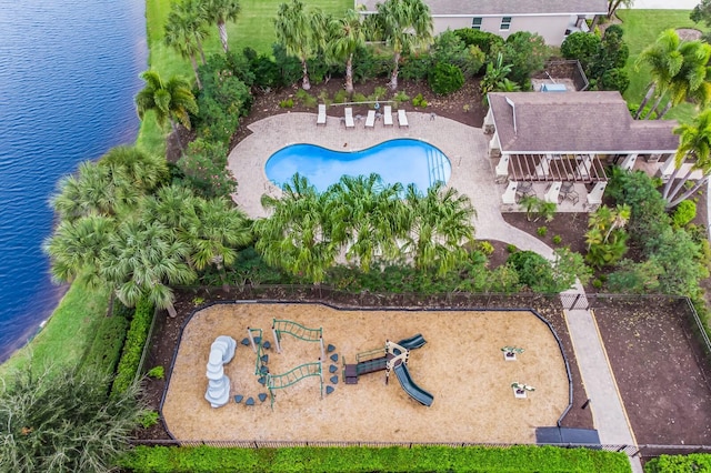 4617 Garden Arbor Way, Bradenton, FL 34203 - aerial view of a nearby body of water and a pool area