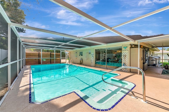 5948 Mirror Lake Rd, Sarasota, FL 34238 - outdoor pool with a patio and a lanai