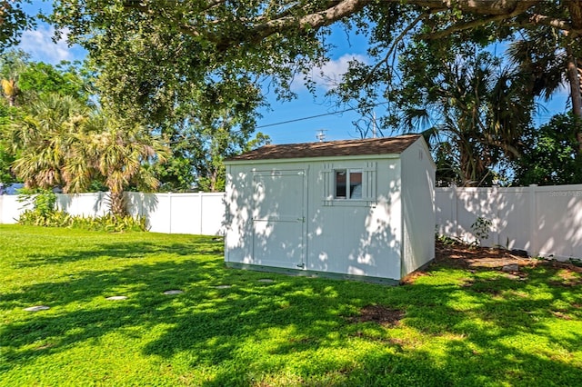 5948 Mirror Lake Rd, Sarasota, FL 34238 - view of shed with a fenced backyard