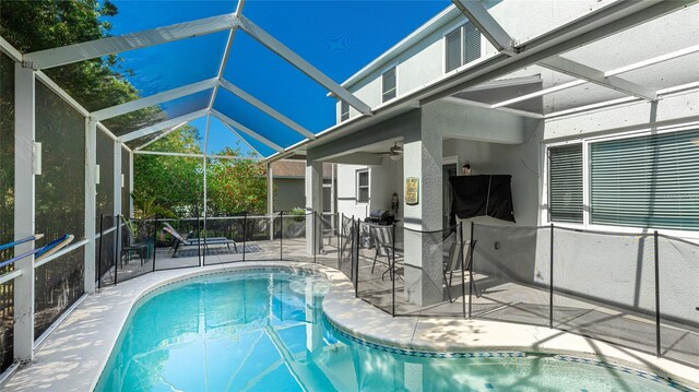 8804 Founders Cir, Palmetto, FL 34221 - view of pool with a patio, a lanai, and ceiling fan