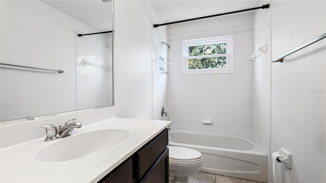 8804 Founders Cir, Palmetto, FL 34221 - bathroom featuring vanity, washtub / shower combination, and tile patterned floors