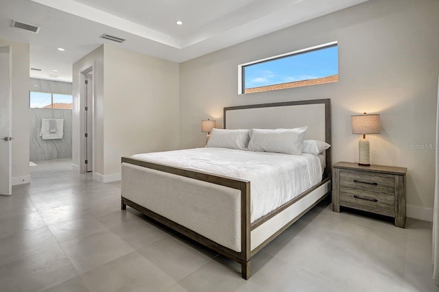 289 Long Meadow Ln, Rotonda West, FL 33947 - bedroom featuring baseboards, recessed lighting, and ensuite bathroom