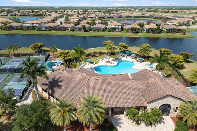 6923 Grand Estuary Trl Unit 101, Bradenton, FL 34212 - aerial view of residential area featuring a nearby body of water and a pool area