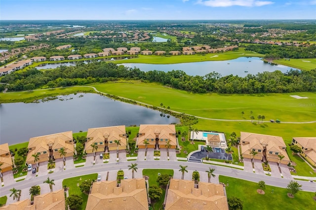 6923 Grand Estuary Trl Unit 101, Bradenton, FL 34212 - aerial perspective of suburban area featuring a local golf course and a large body of water