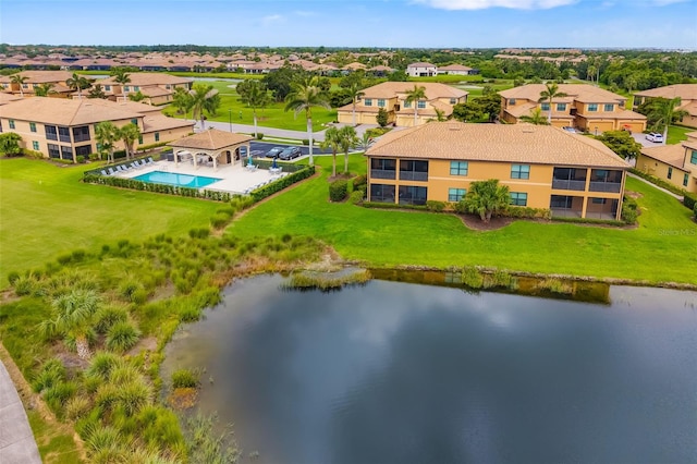 6923 Grand Estuary Trl Unit 101, Bradenton, FL 34212 - aerial view of residential area with a large body of water and a pool area